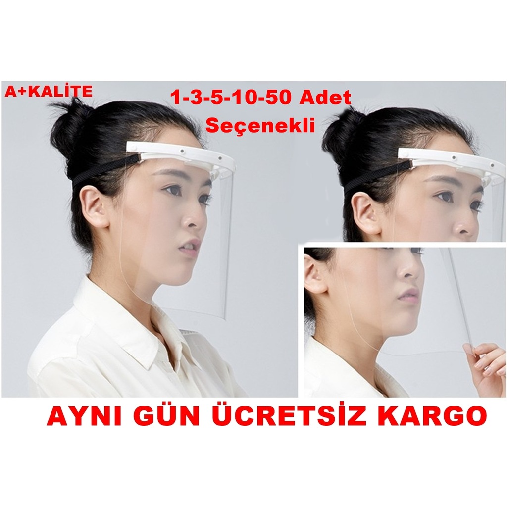 Siper Yüz Koruyucu Şeffaf Siperlik 1-3-5-10-50 ADET SEÇENEKLİ