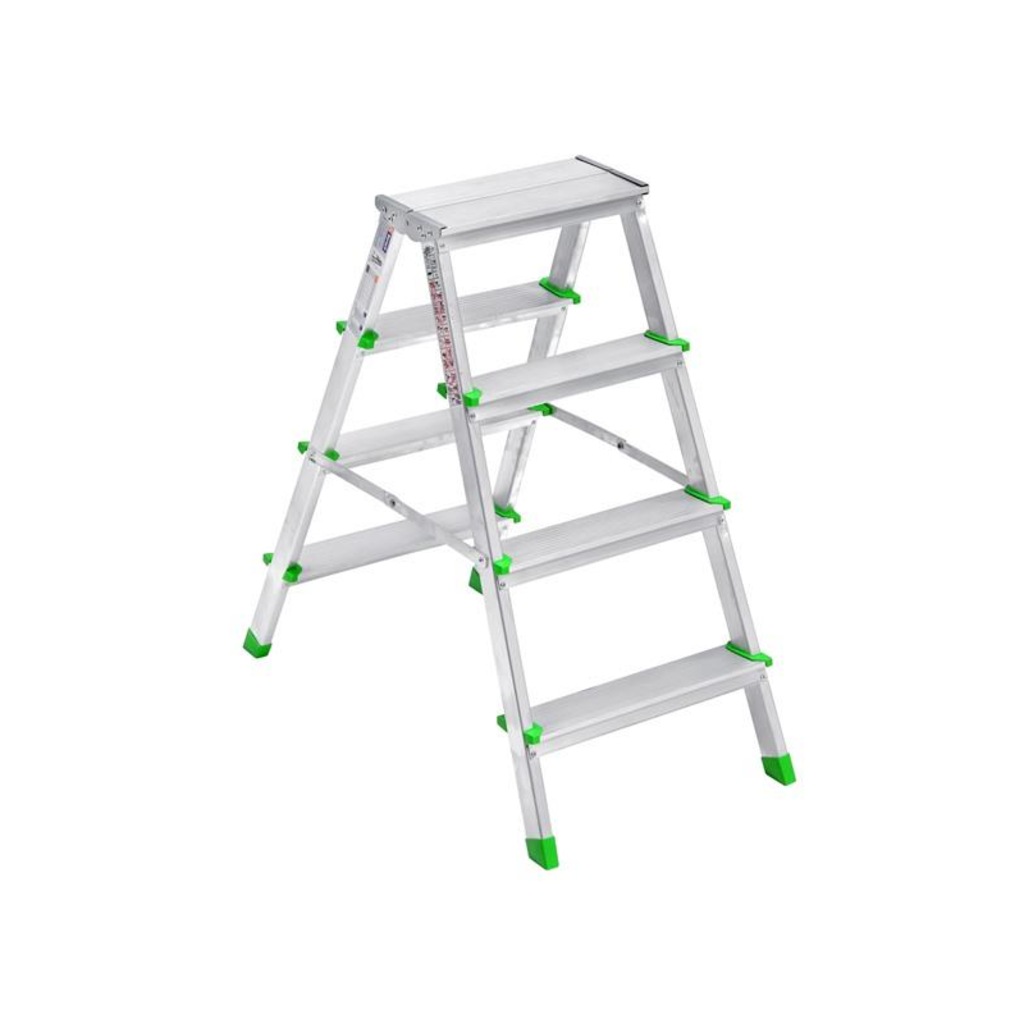 Saraylı alüminyum çift taraflı seyyar merdiven 4+4 Saraylı alüminyum çift taraflı seyyar merdiven 4+4