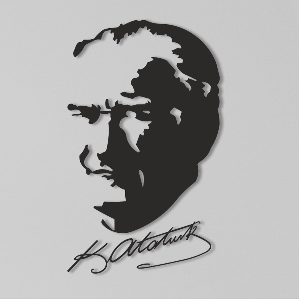 Ataturk Portre Imzali Ii Metal Tablo N11 Com