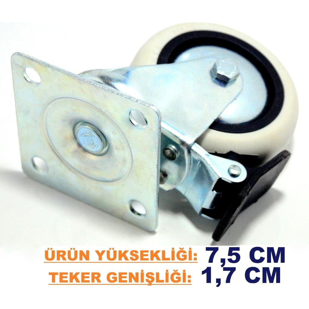 Sarhoş Metal Frenli Tekerlek Ayak Mobilya Tekeri Yükseklik
