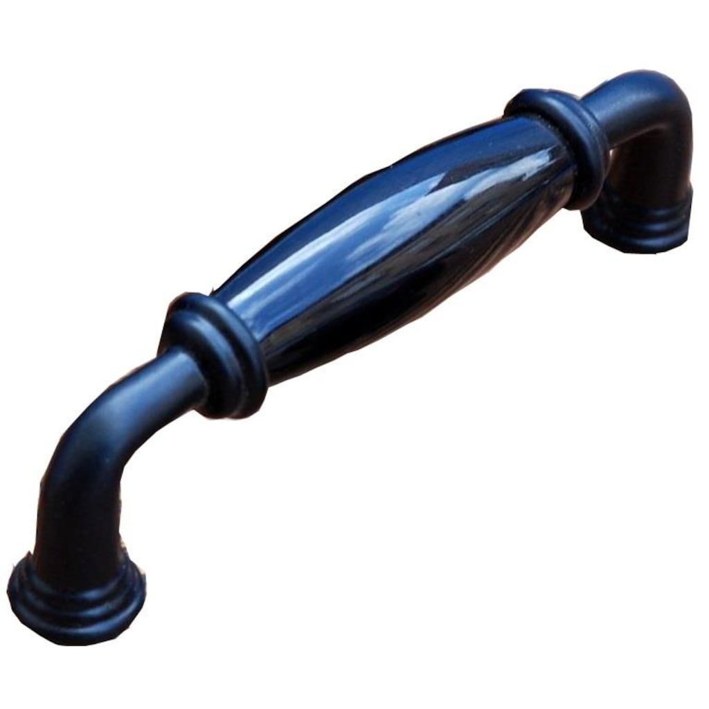 96 MM Siyah Gerçek Porselen Komple Çekmece Dolap Mobilya Kulpu