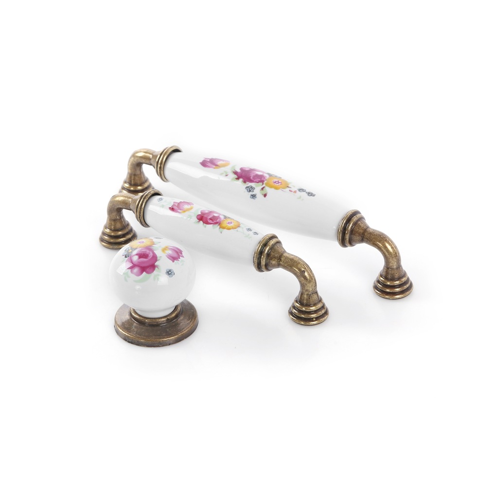 Arvax Porselen Antik Lale Desen Mobilya Dolap Çekmece Kulp Arvax Porselen Antik Lale Desen Mobilya Dolap Çekmece Kulp