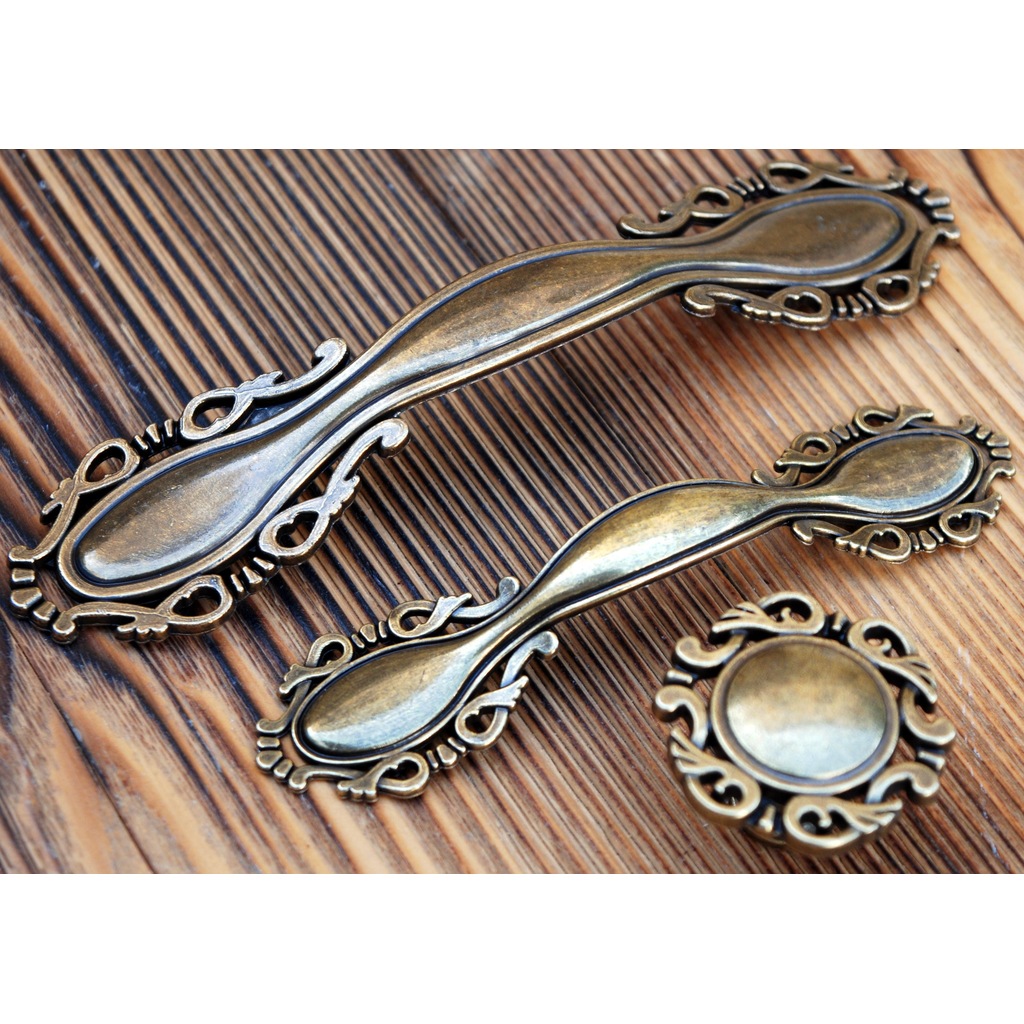 FDS Gamze Antik Sarı Çekmece Dolap Mobilya Kapak Kulpu