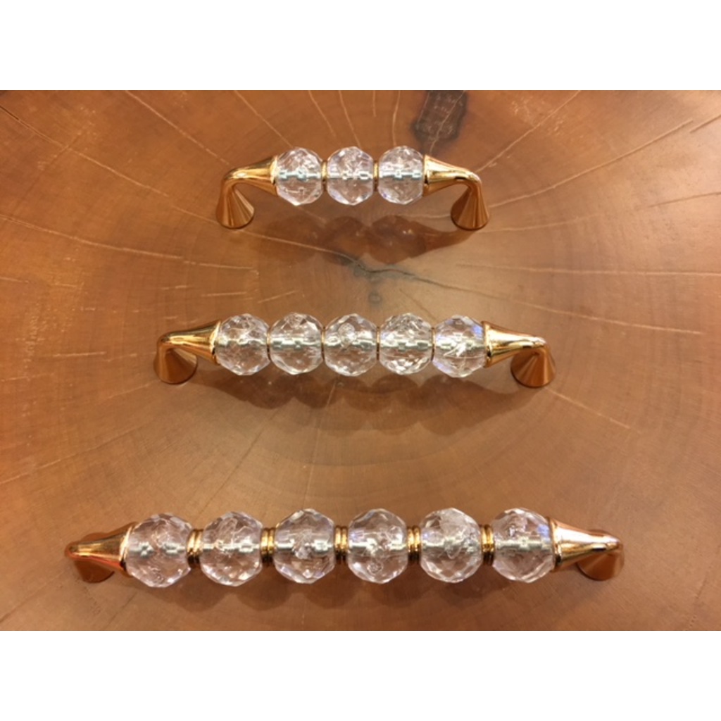 Kristal taşlı mobilya çekmece kapak kulbu Altın sarı