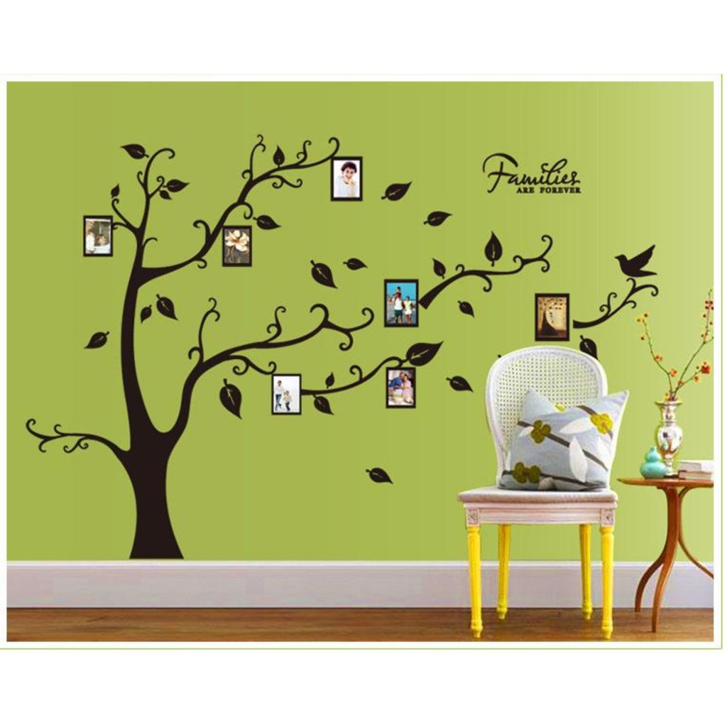 Duvar Sticker Soy Ağacı Şeklinde Resim Fotoğraf Çerçeveli Ev Deko