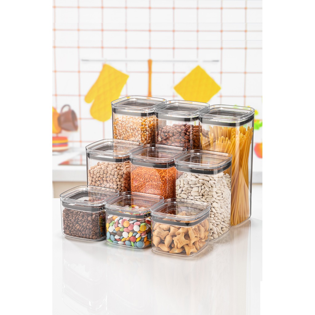 vakumlu seffaf erzak saklama kabi 3 lu 9 lu 18 li set fiyatlari ve ozellikleri