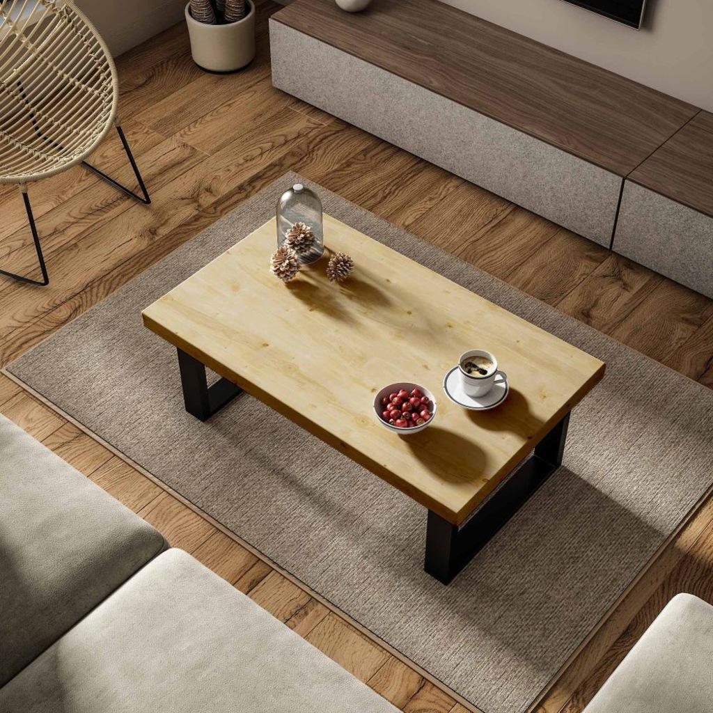 Woodesk Masif Agac 100x60 Cm Orta Sehpa Natural Fiyatlari Ve Ozellikleri