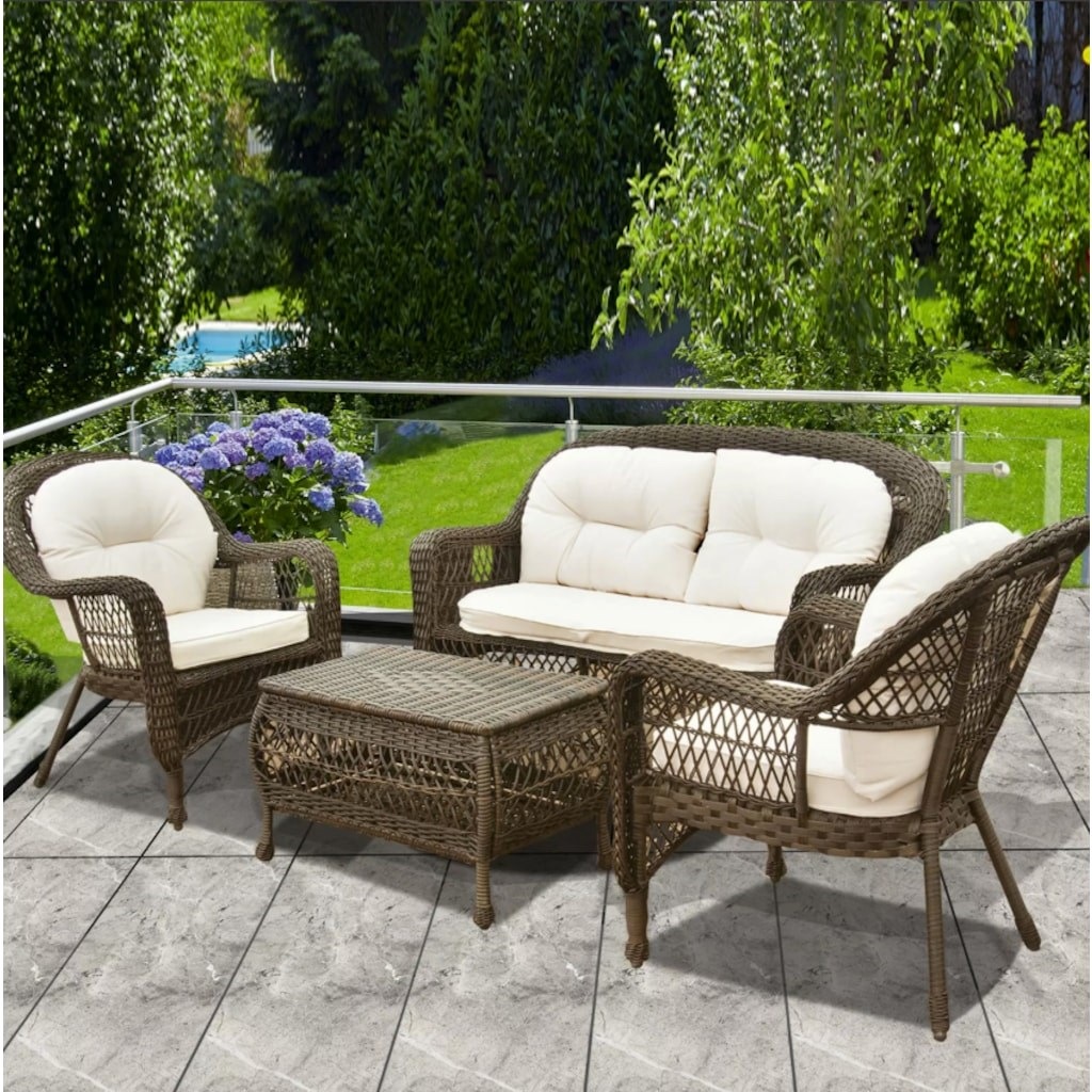 Rattan 4 Parça Bahçe & Balkon Oturma Grubu Fiyatları ve Rattan 4 Parça Bahçe & Balkon Oturma Grubu Fiyatları ve