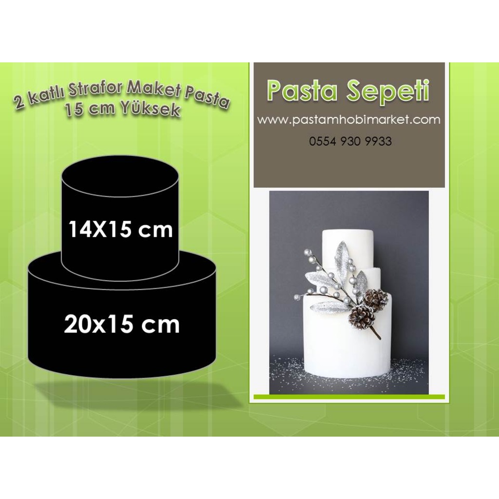 2 Katlı Strafor Maket Pasta 14x15 cm ve 20x15 Fiyatları ve Özellikleri