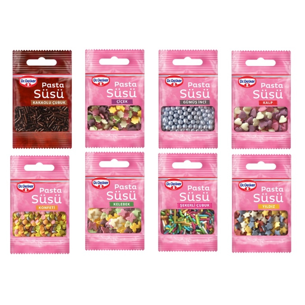 Dr.oetker Dekor Pasta Süsü Çeşitleri 8 Li Set