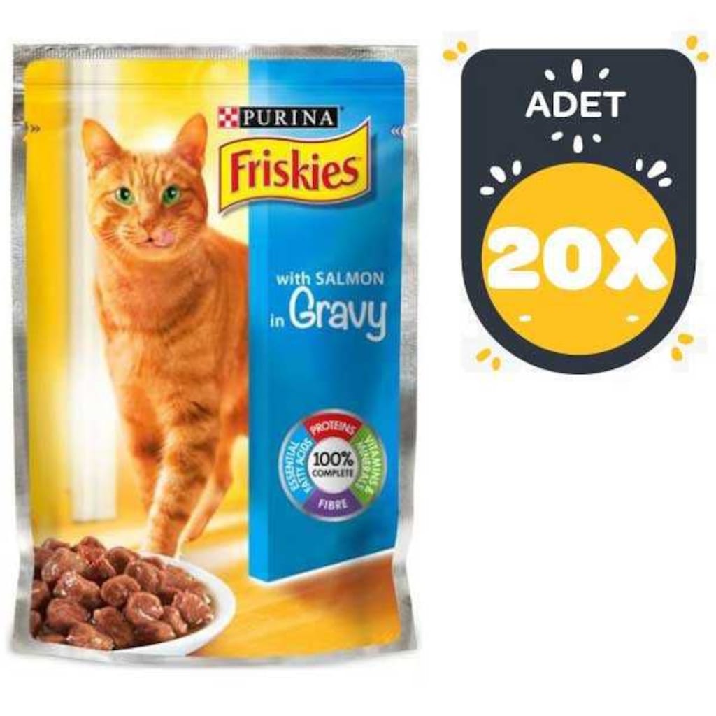 Friskies Somon Balıklı Yaş Kedi Maması 100 GR * 20 Adet Fiyatları ve