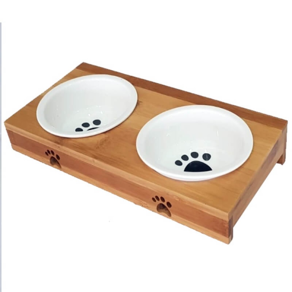 Ahşap Sehpalı İkili Seramik Kedi Köpek Mama Kabı Fiyatları ve Özellikleri