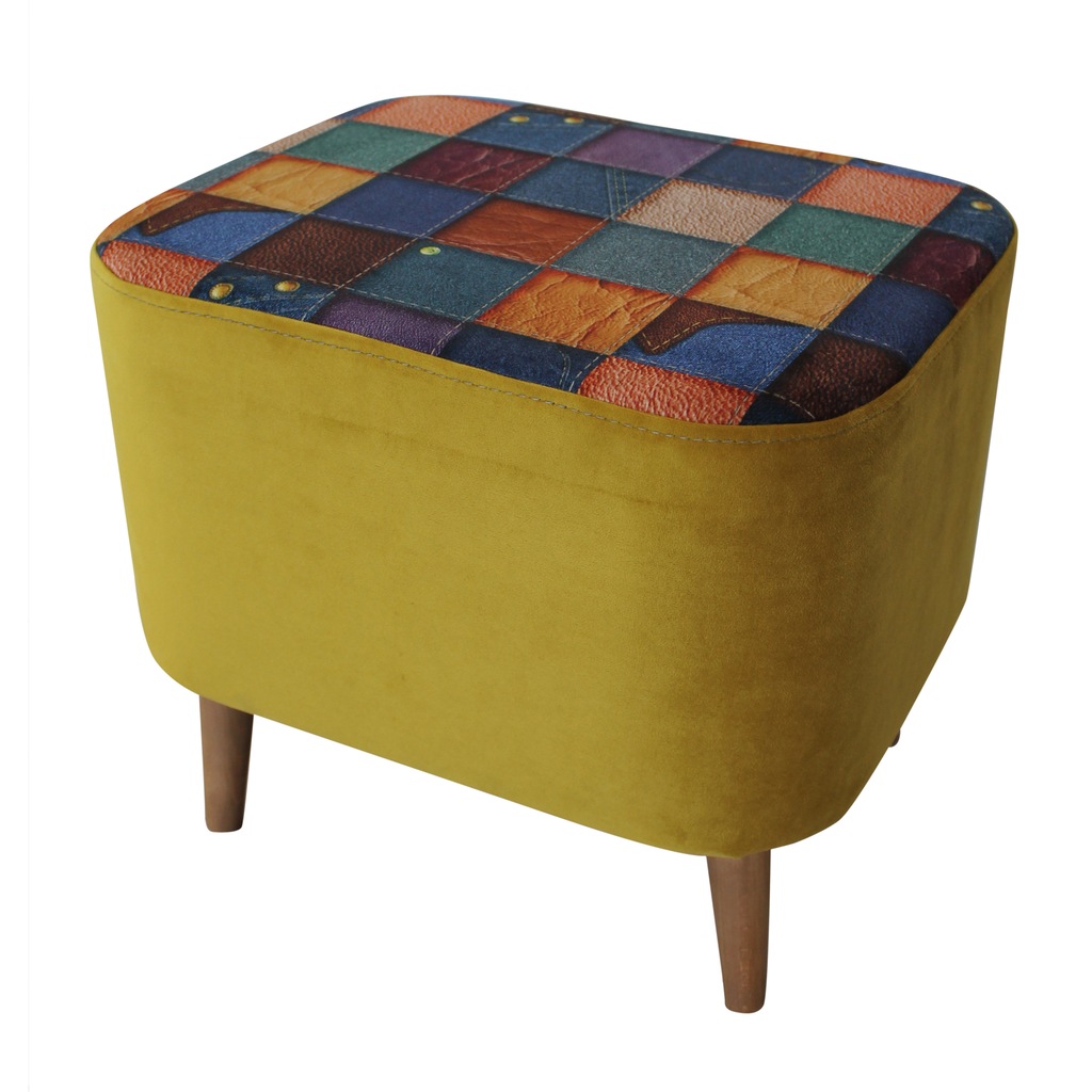 arasta ece 50x40cm dikdortgen kisa ayak puf tabure puzzle hardal fiyatlari ve ozellikleri