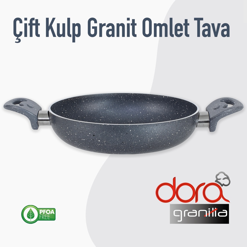 Granit 22 Cm Çift Kulp Sahan/Omlet Tavası, Ücretsiz Kargo