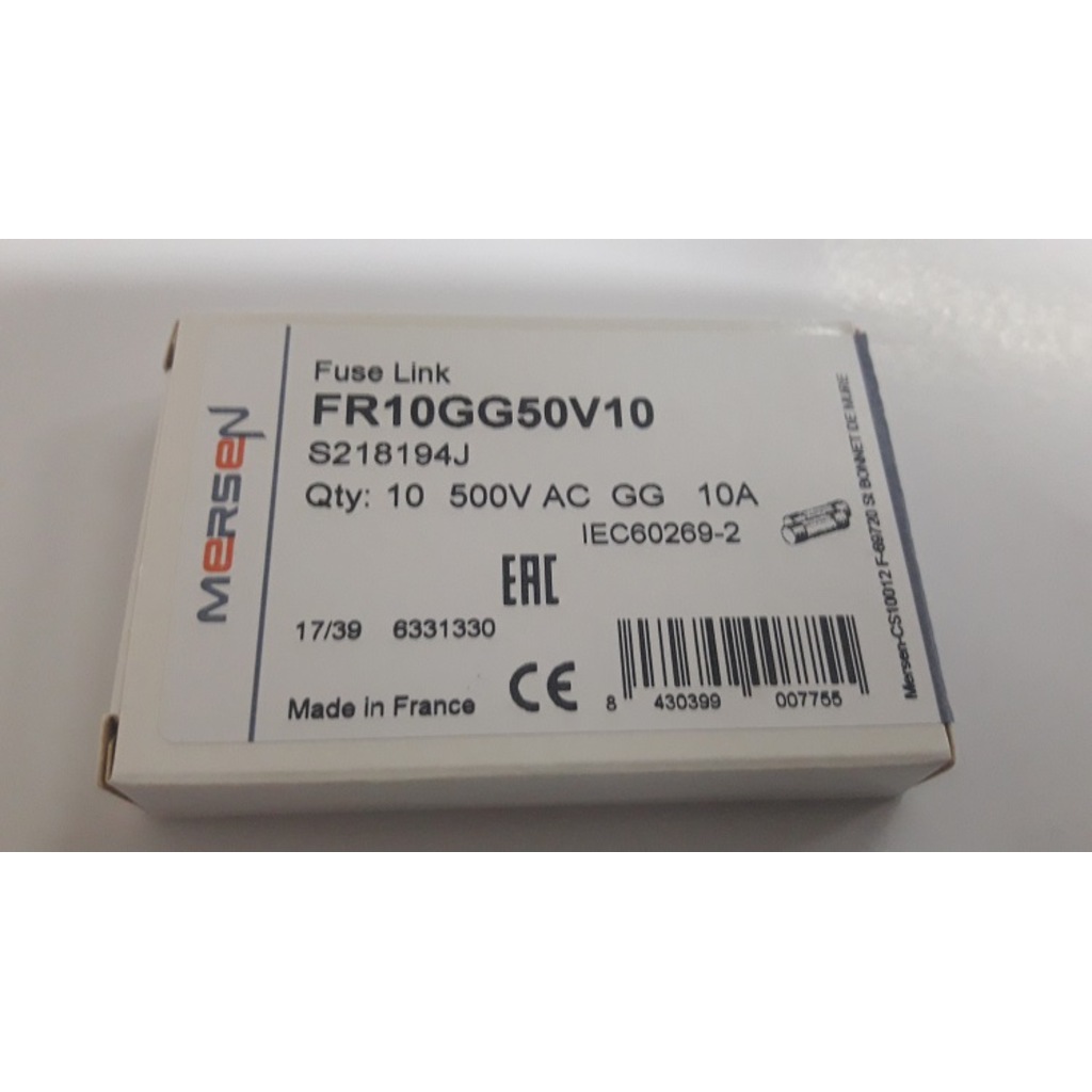 FR10GG50V10 S218194J 10A GG TİPİ KARTUŞ SİGORTA MERSEN Fiyatları ve