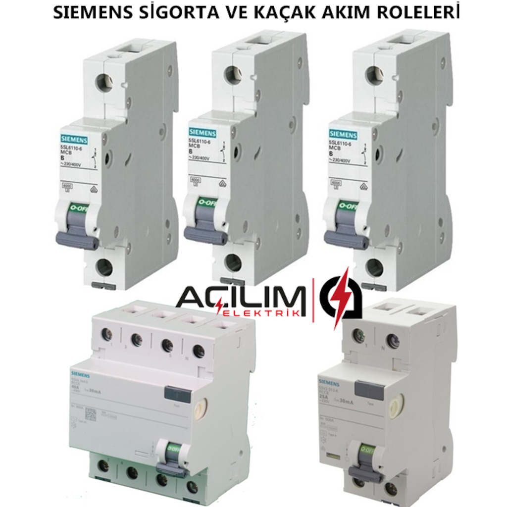 SIEMENS SİGORTA VE KAÇAK AKIM ROLESİ 10A16A20A25A40A ÇEŞİTLER