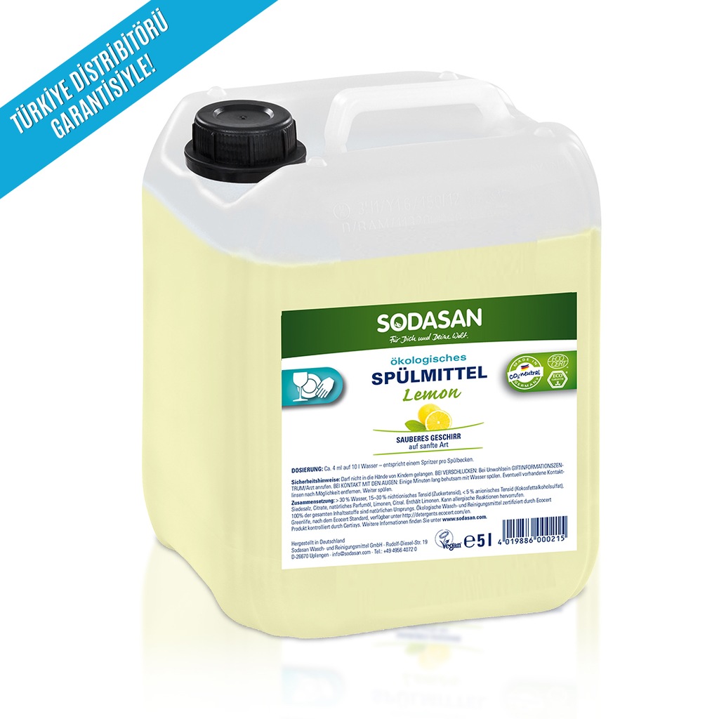 Sodasan Limon Kokulu Sıvı Bulaşık Deterjanı 5 L