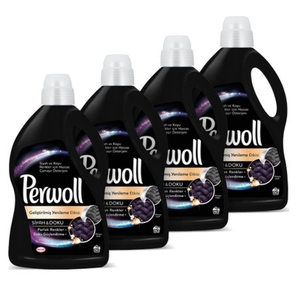 Perwoll Mix Black Ecom Siyahlar için Sıvı Çamaşır Deterjanı 50 Yıkama 4 x 3 L
