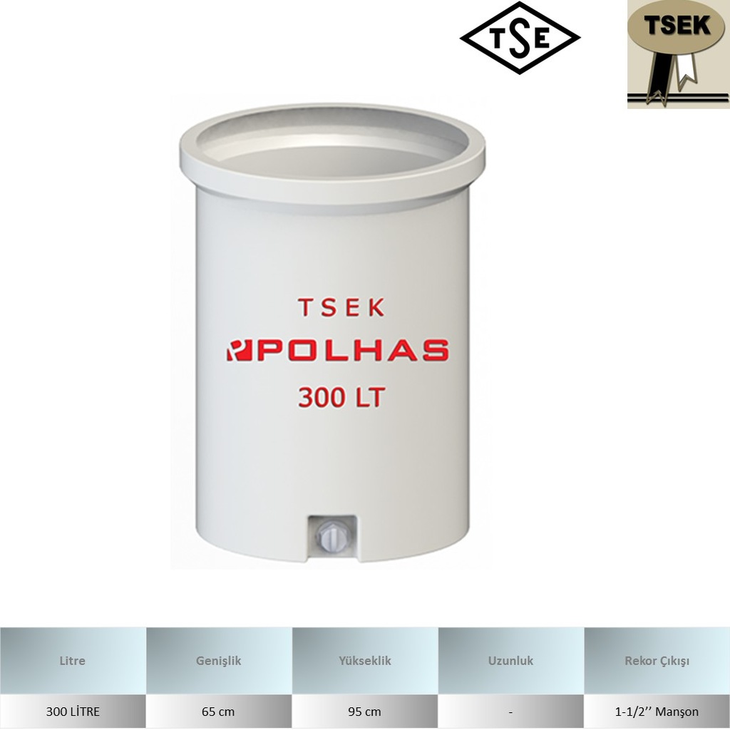 Polietilen Salamura Tankı 300 Litre TSEK BELGELİ ÜCRETSİZ KARGO P