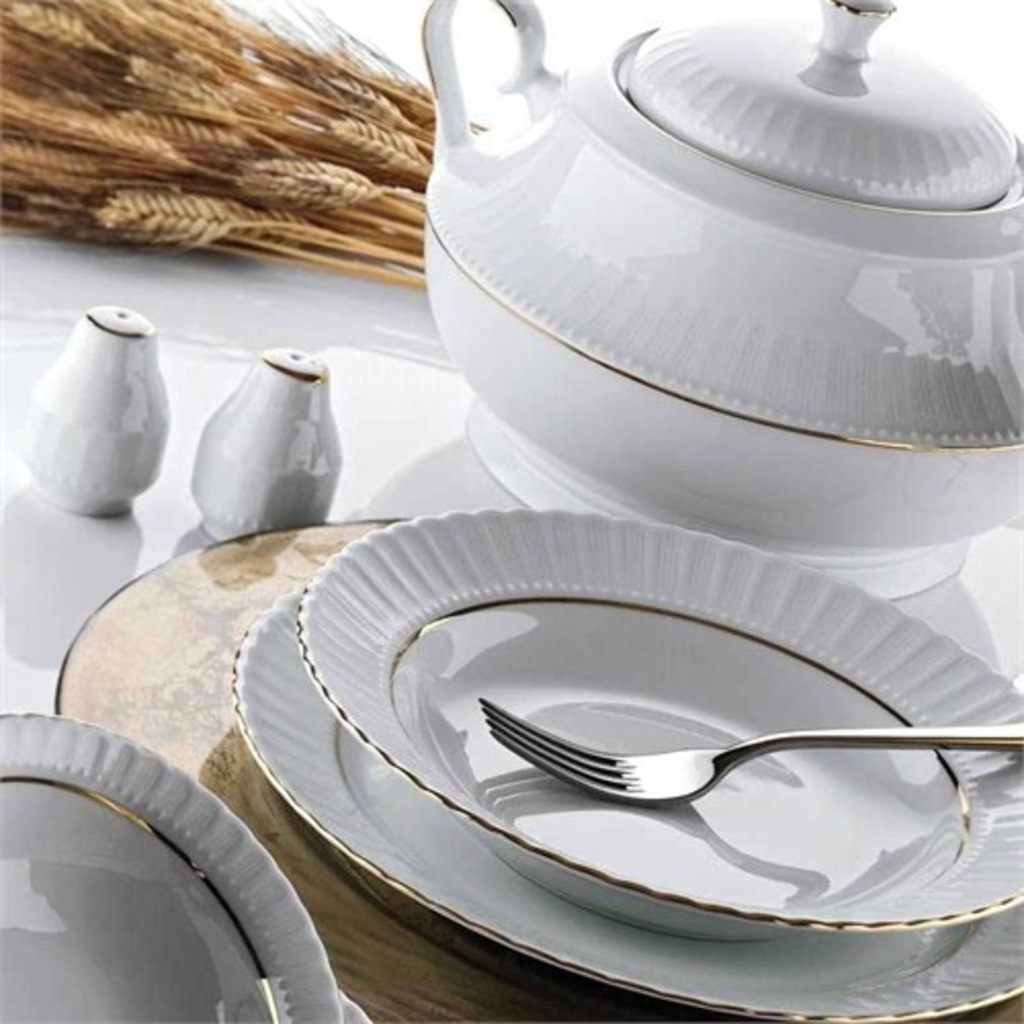 Kütahya Porselen Sedef Yaldızlı 20 Cm.Pasta Tabağı 6 lı Fiyatları ve