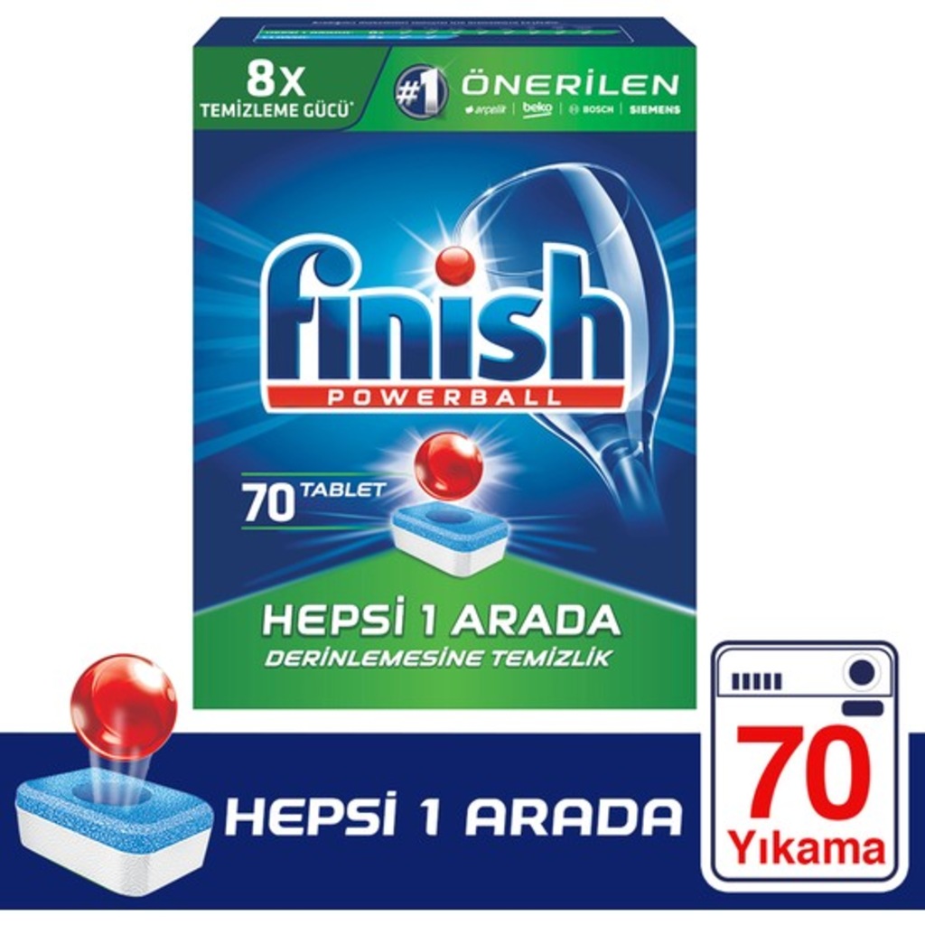 Finish Bulaşık Makinası Deterjanı Hepsi Bir Arada Tablet 70'li