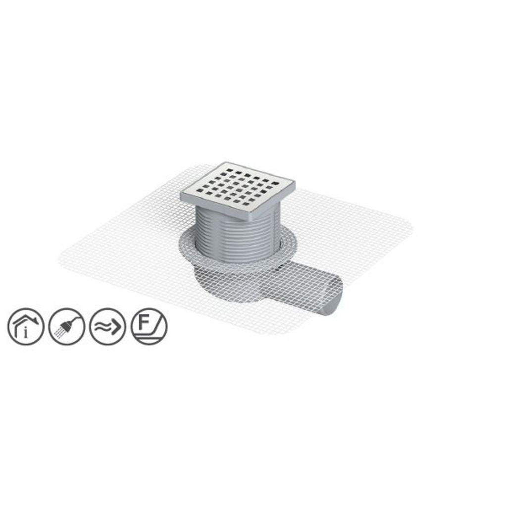 Maxiflow Fileli Tesisat Sifonu Yer Süzgeci 140 mm Yandan 50 Çıkış
