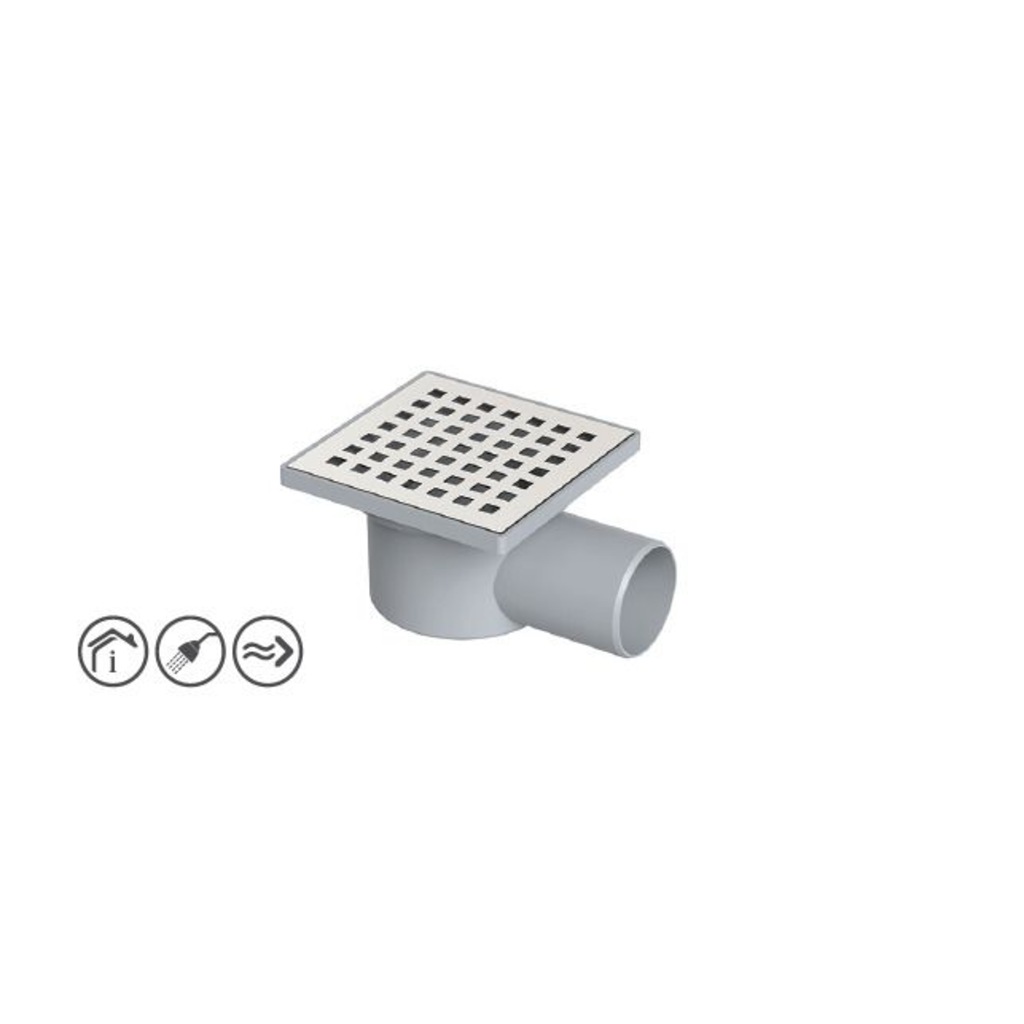 Maxiflow Klasik Line Yer Sifonu Kare Yandan 50 Çıkışlı 10*10 cm