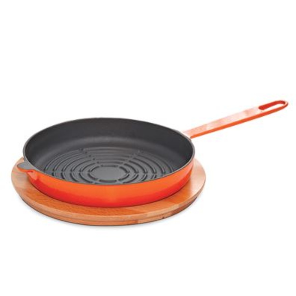 KAPP 28 CM DÖKÜM IZGARA YÜZEY TAVA (TURUNCU)