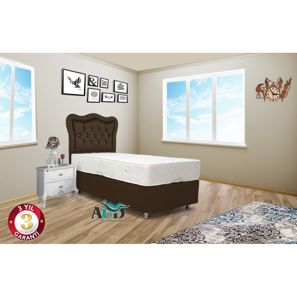 100x200 Tek Kişilik Baza +başlık+ortopedik Yatak 100x200 Tek Kişilik Baza +başlık+ortopedik Yatak