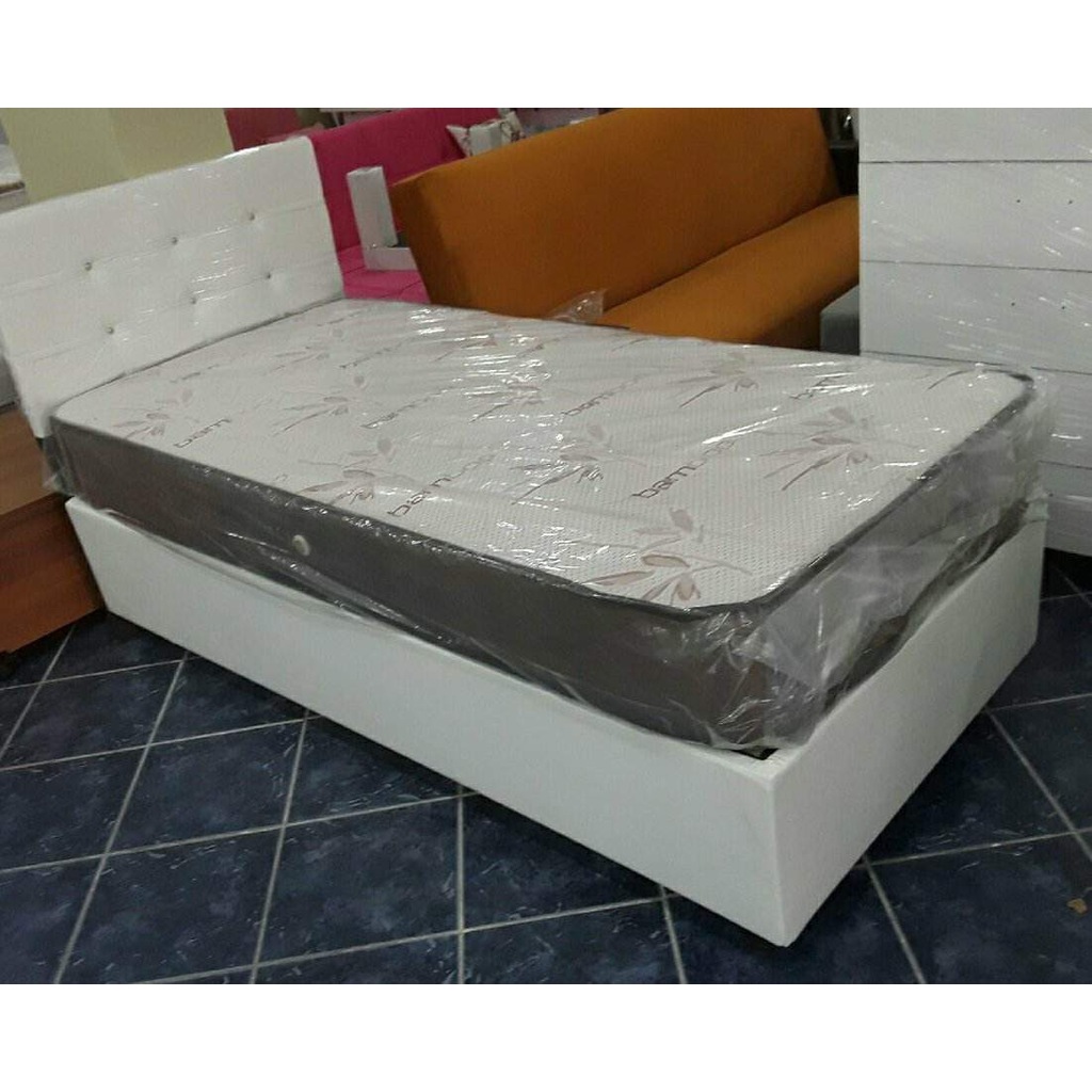 DERİ BAZA + BAMBU FULL ORTOPEDİK YATAK+ BAŞLIK 100X200