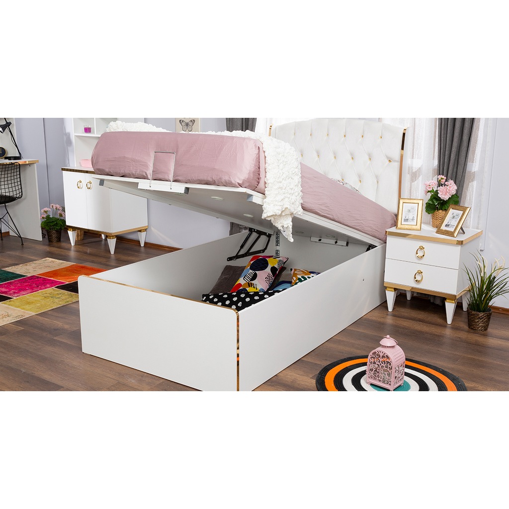 Ruby ÇocukGenç Odası 100x200 Bazalı Karyola Modern Ruby ÇocukGenç Odası 100x200 Bazalı Karyola Modern