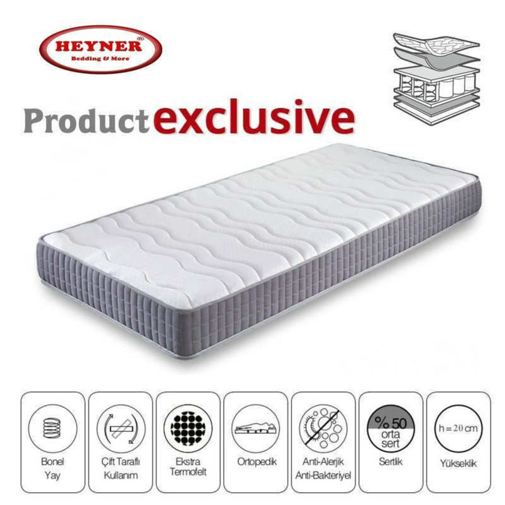 80x190 Heyner Soft Ortopedik Yayli Yatak Gray Coton 80 190 Fiyatlari Ve Ozellikleri