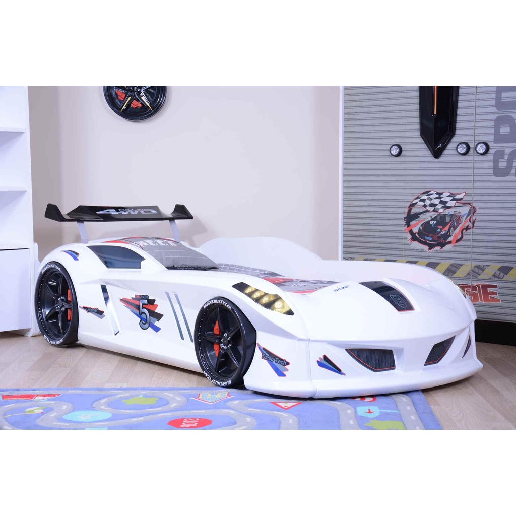 Arabalı Yatak Jaguar White Setay Mobilya