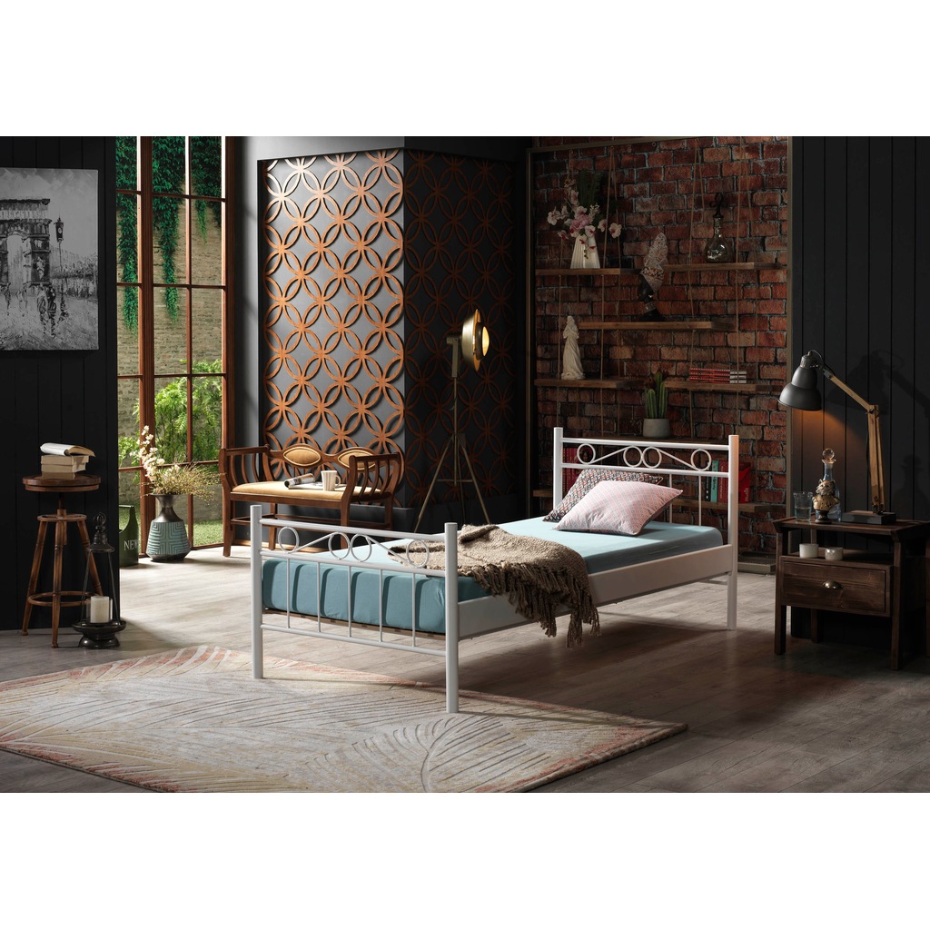 Unimet Maze Ferforje Tek Kişilik Metal Karyola 90x200