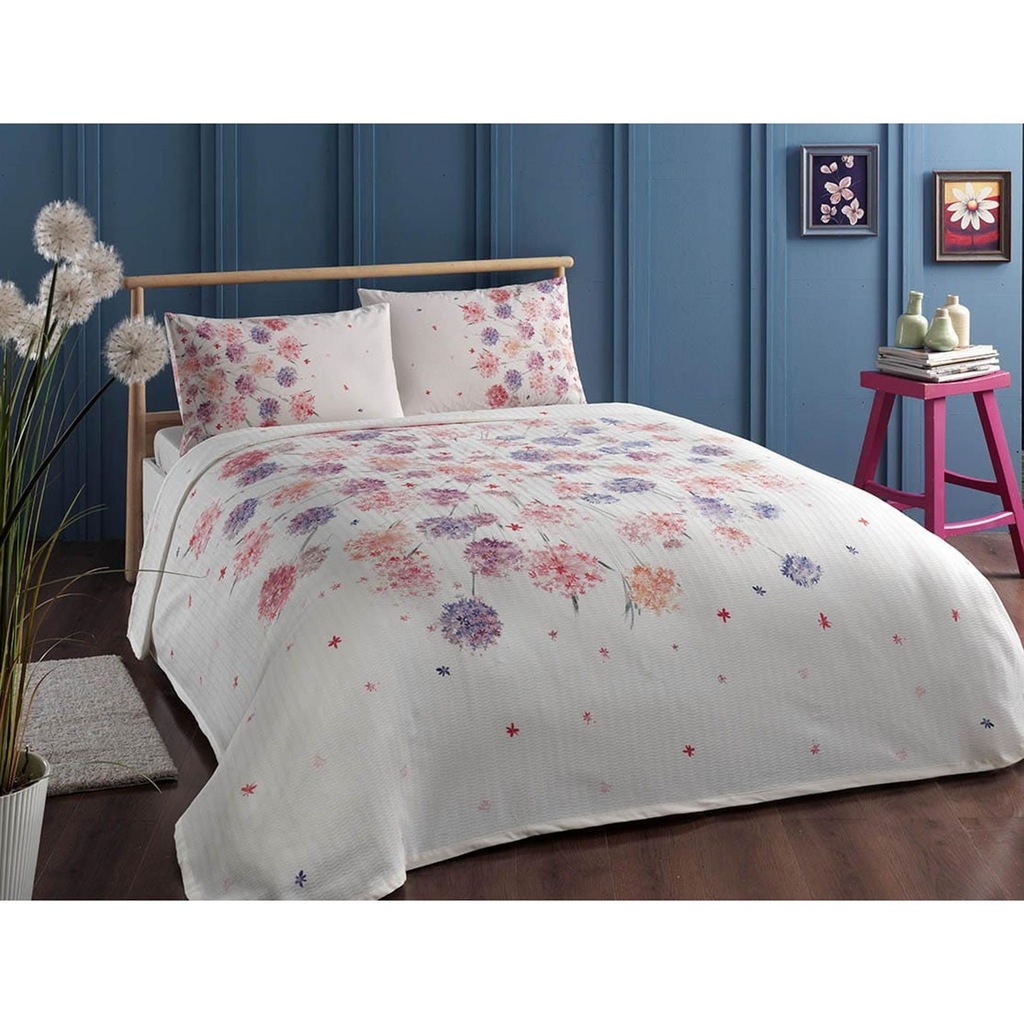 Taç Ezra 100 Pamuk Tek Kişilik Pike Takımı Pembe Fiyatları ve Özellikleri