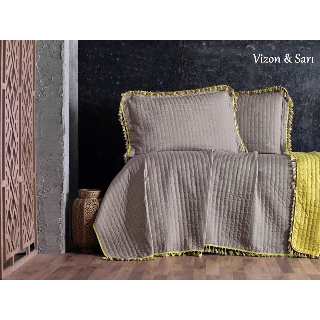 Evime Home Püsküllü Tek Kişilik Yatak Örtüsü 180x250