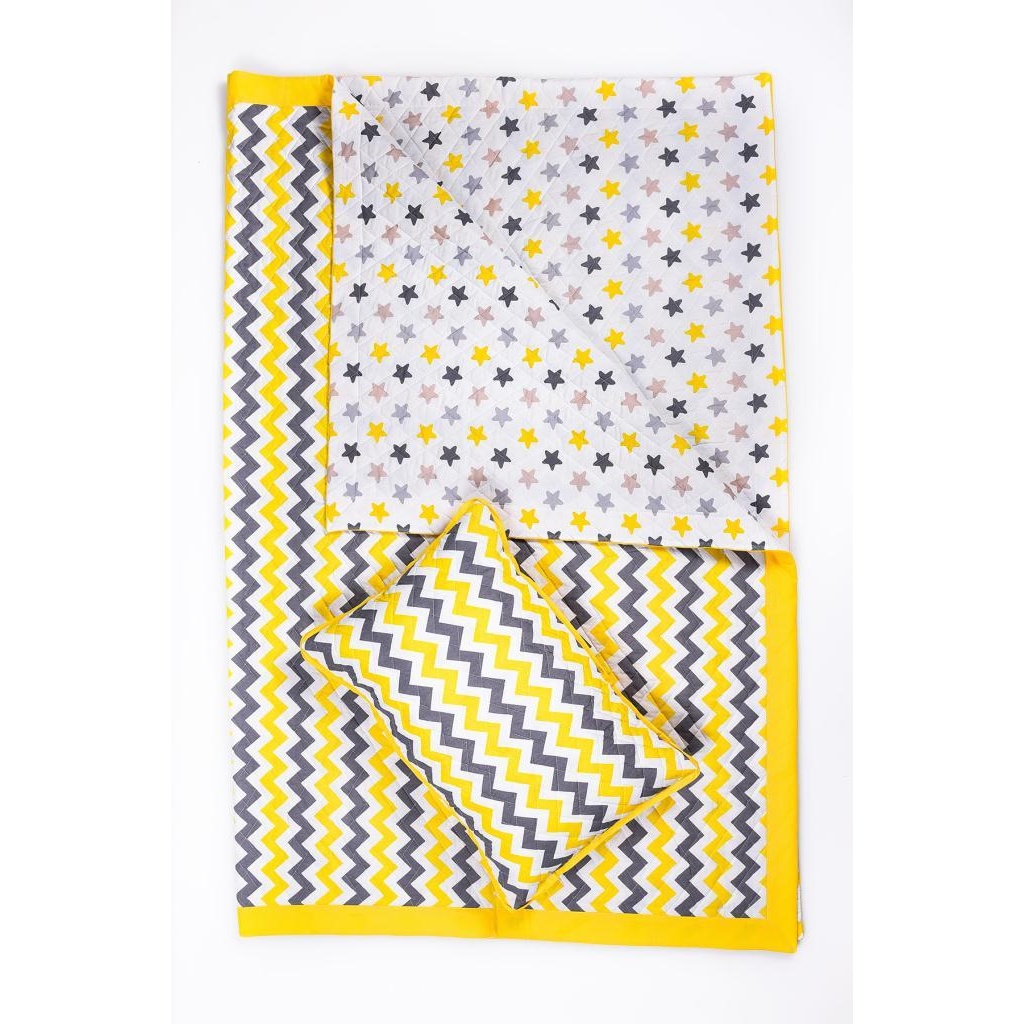 Odeon Çocuk Odası Kapitoneli Yatak Örtüsü Sarı Gri Yıldızlı Fiyatları