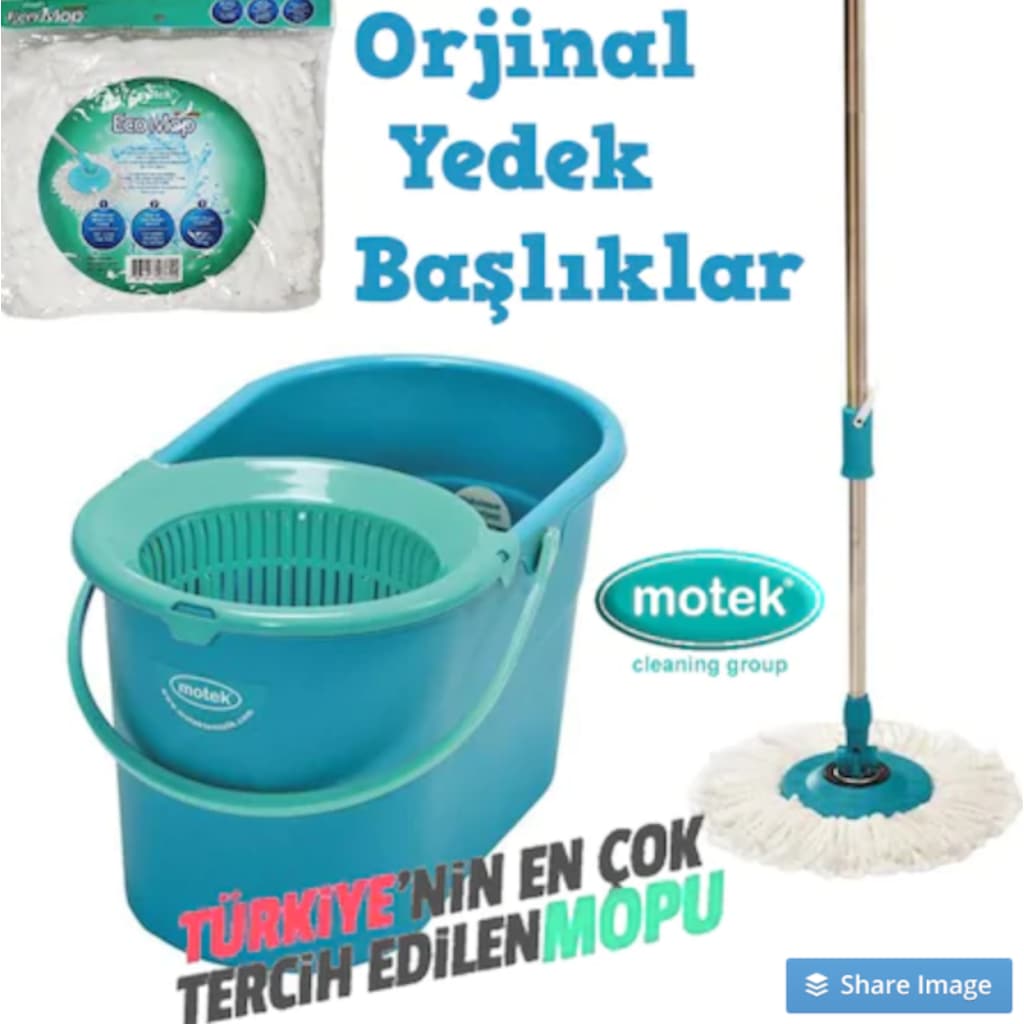 Motek Mop Temizlik Kovası Mıcrofiber Temizlik Seti + Yedek Başlık