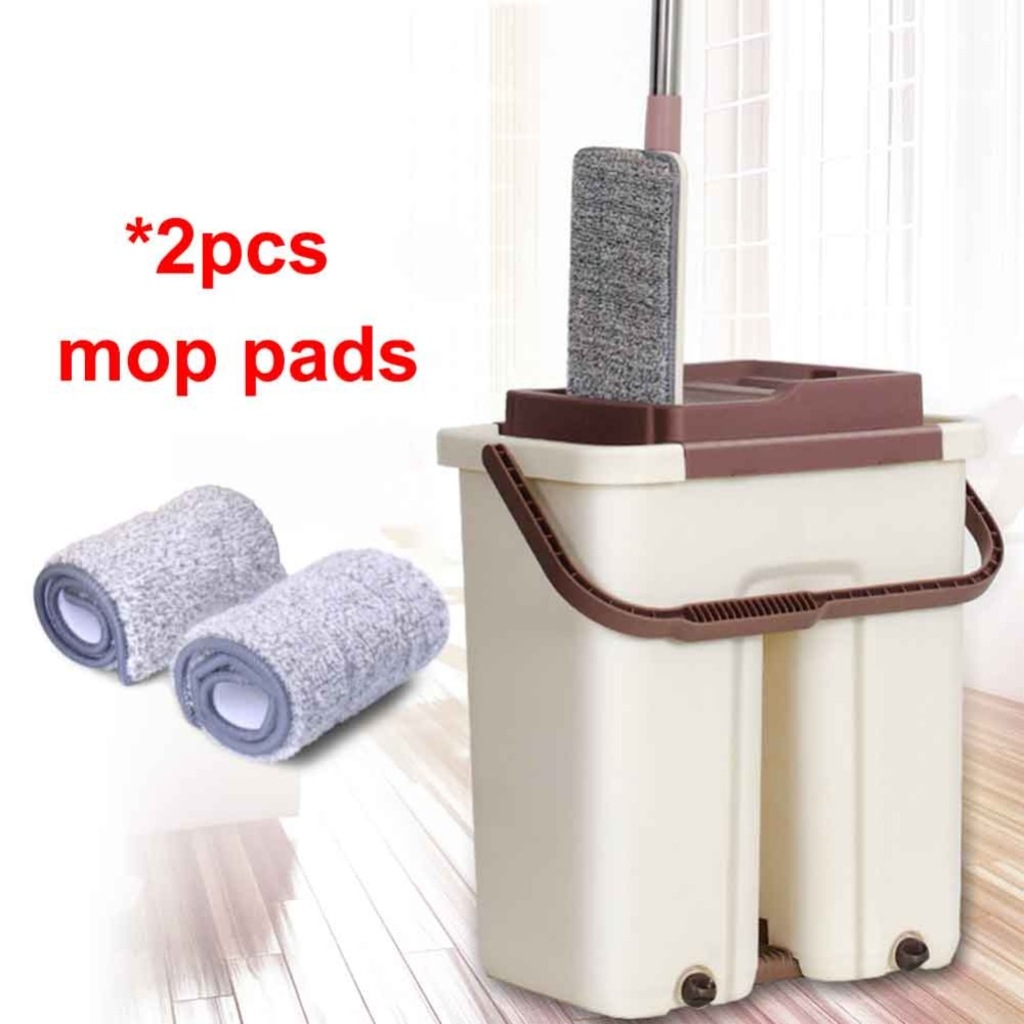 Magic Flat Tablet Mop Çift Hazneli Yer Duvar Silme +1 Yedek Hediy
