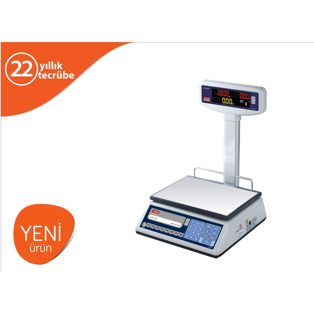 TEM 30KG BOYUNLU TERAZİ (RENKLİ EKRAN)