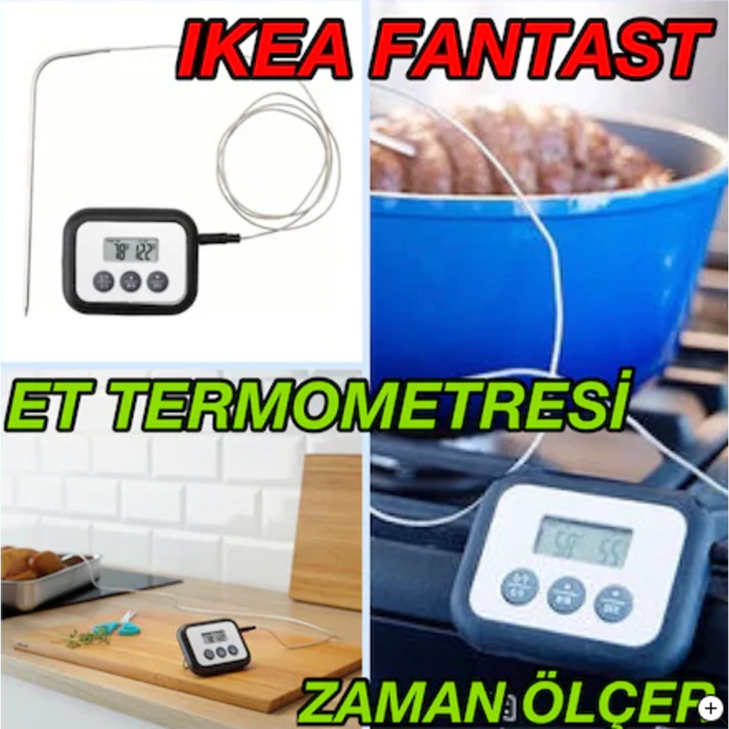 Ikea Fantast Mıknatıslı Mutfak Yemek Et Termometresi Zaman Ölçer