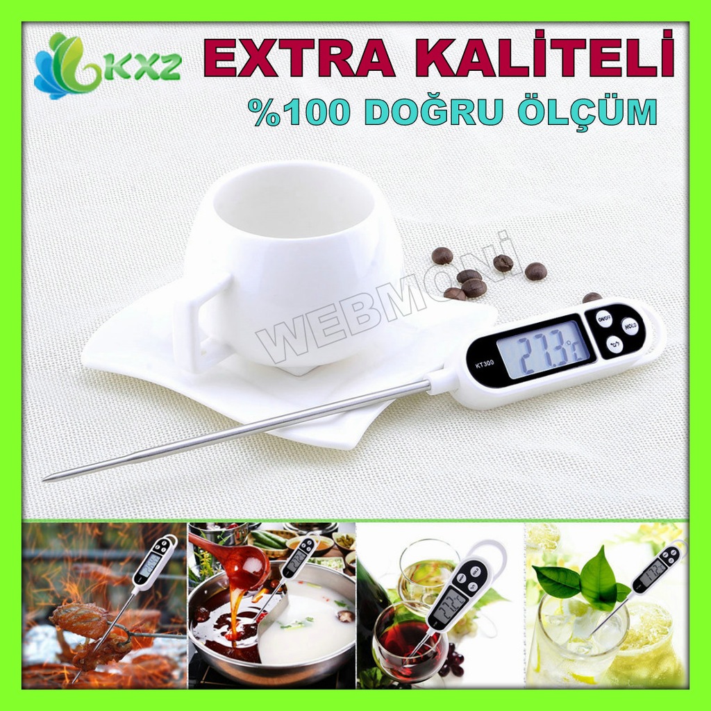 KT300 Sıvı Termometresi Gıda Yiyecek İçecek Sıcaklık ısı Ölçer T