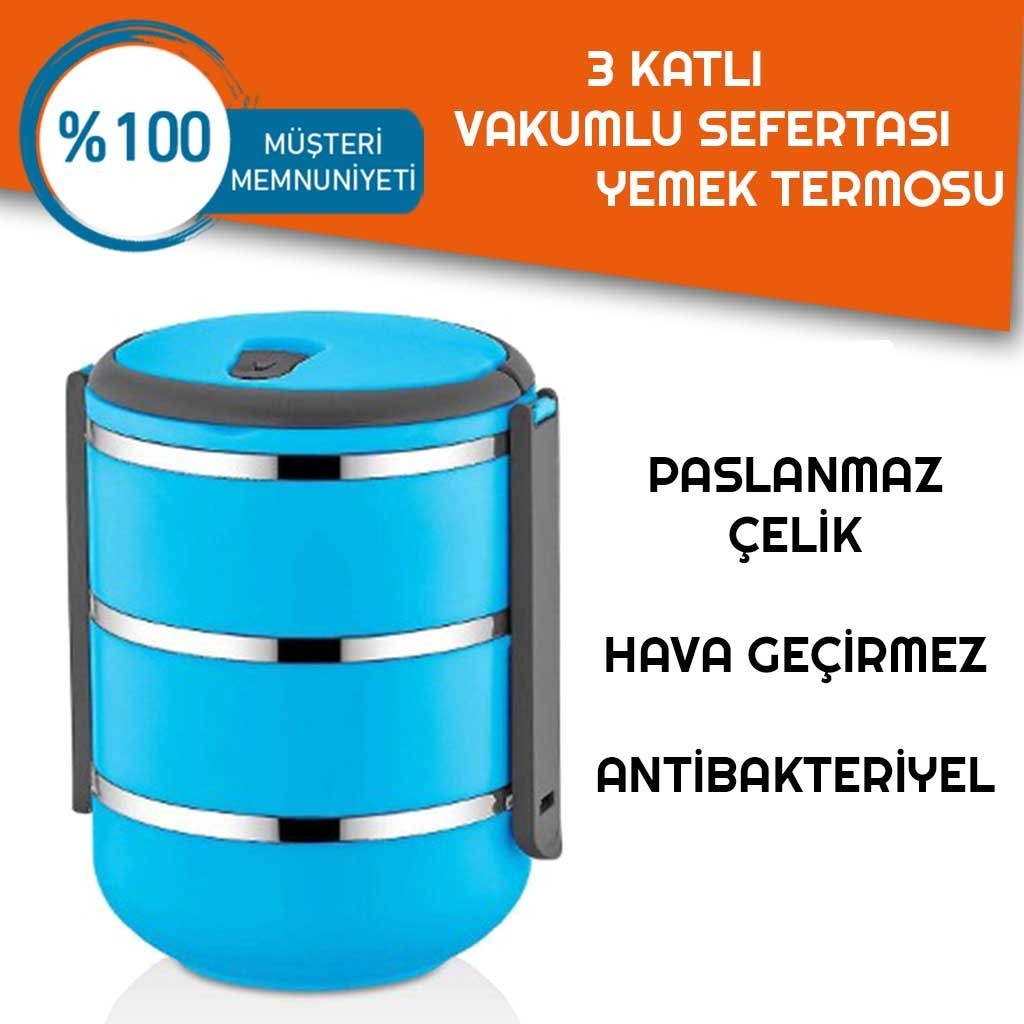 3 - 2 - 1 KATLI YEMEK TERMOSU SEFER TASI SAKLAMA KABI