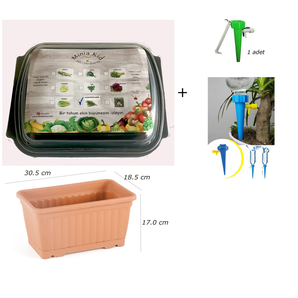 maydanoz cimlendirme kiti balkon saksisi ve sulama aparati fiyatlari ve ozellikleri