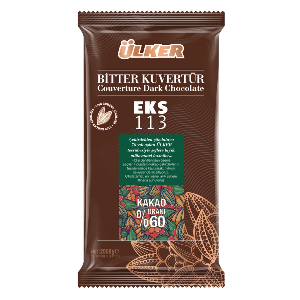 Ülker 60 Kakao Eks 113 Bitter Kuvertür Çikolata 2500 G