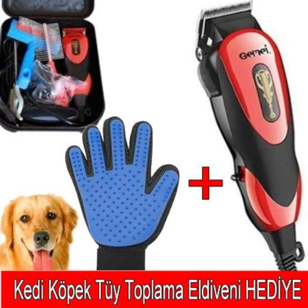 GEMEİ Elektirikli Kedi Köpek Traş Makinesi Seti Hediyeli Pet Shop