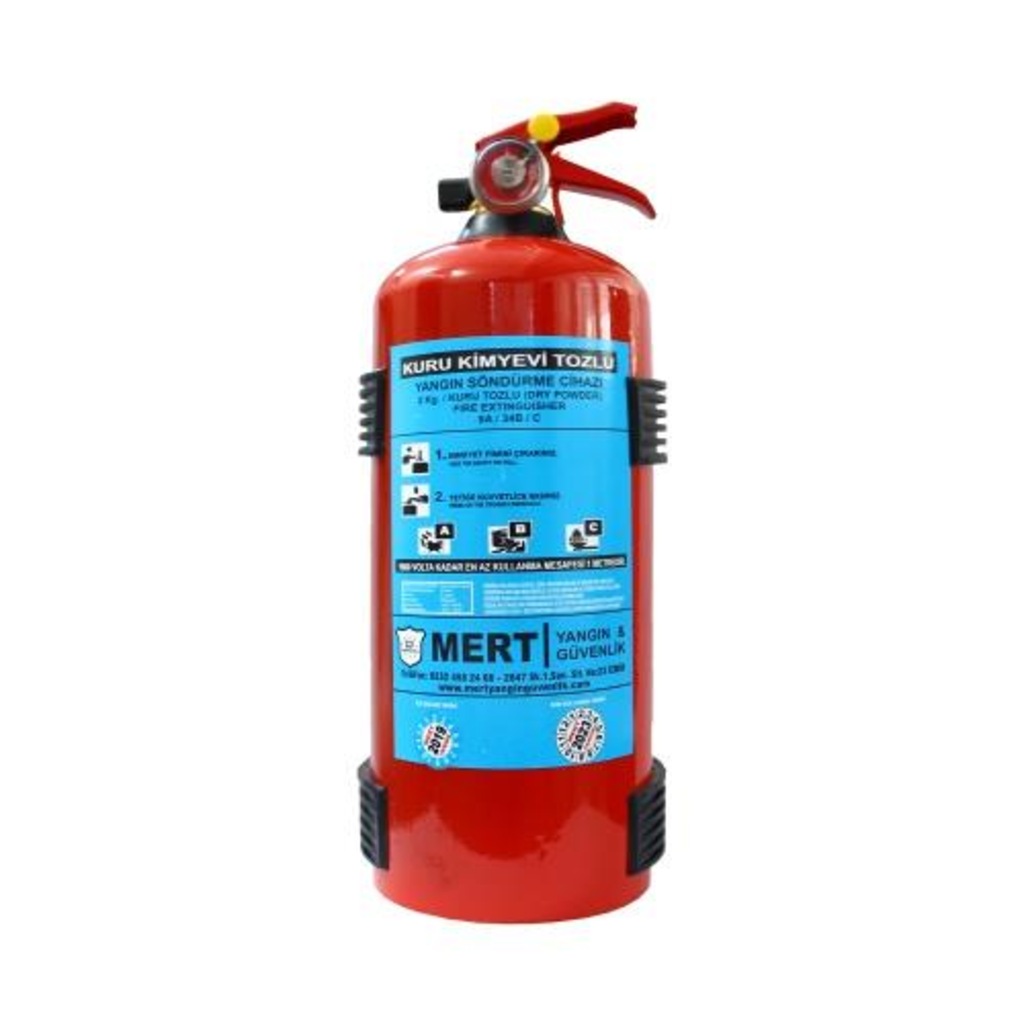 Mert Yangın Söndürme Tüpü Söndürücü 2 Kg + Askı Aparatı Hediyeli