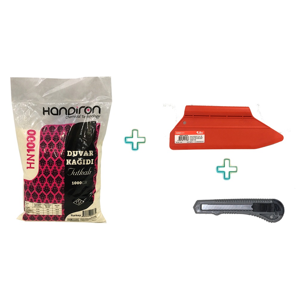 Handiron Duvar Kağıdı Tutkalı Yapıştırıcı İlacı Seti 3 Lü 1000 Gr