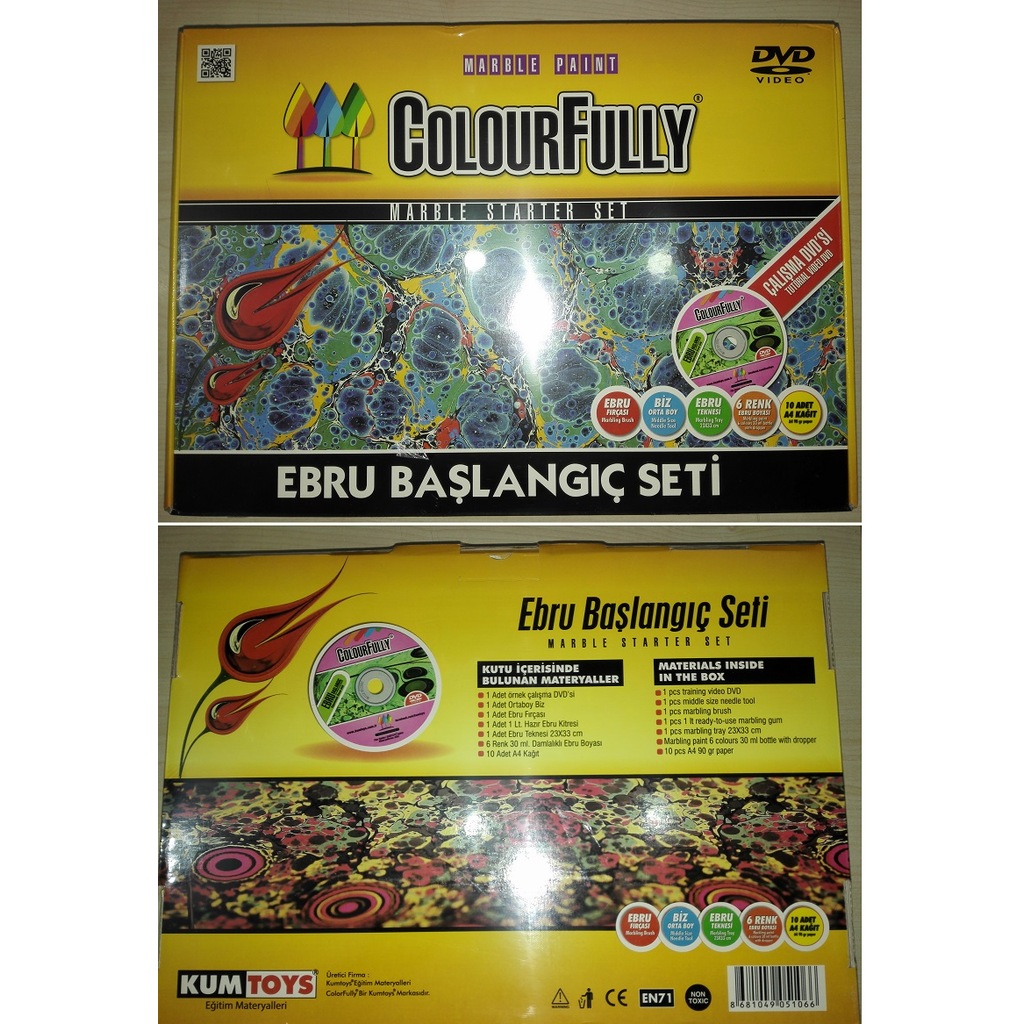 Ebru Sanatı Başlangıç Seti (Örnek Çalışma Dvd Hediyeli)