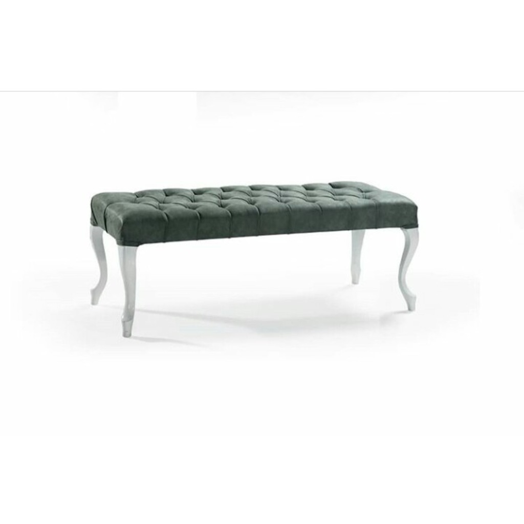 AHMER Lüks Kapitone Puf Bench Koltuk Ahşap Ayak Şık